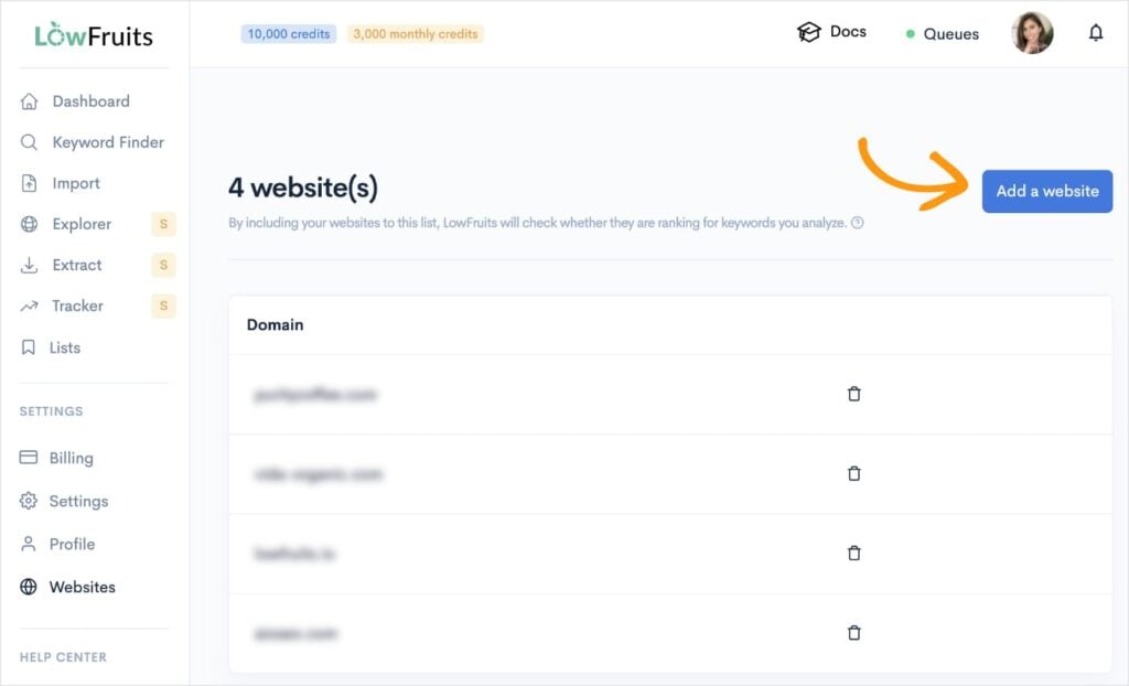 Add a website to LowFruits.