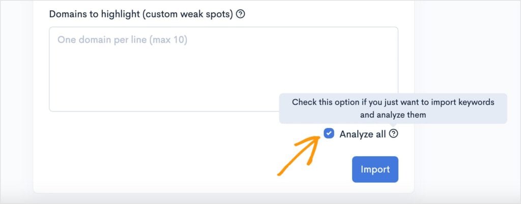 Analyze all button in LowFruits.