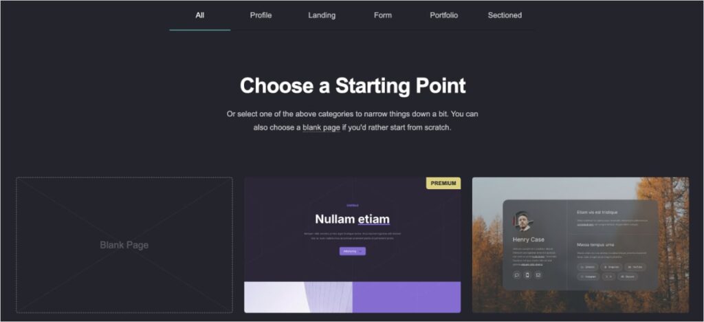 Carrd one-page website builder and lead generation tool.