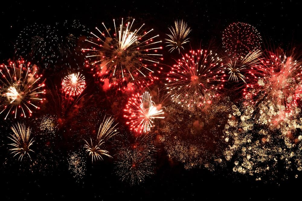 LowFruits Case Study Site reveals Website URL and Keyword Reveal with fireworks exploding on a black background.