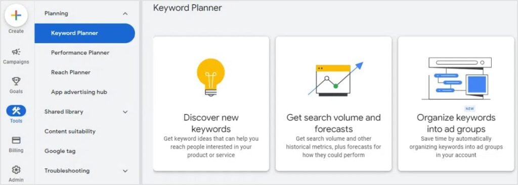 Google Keyword Planner is a free keyword research tool for paid campaigns.