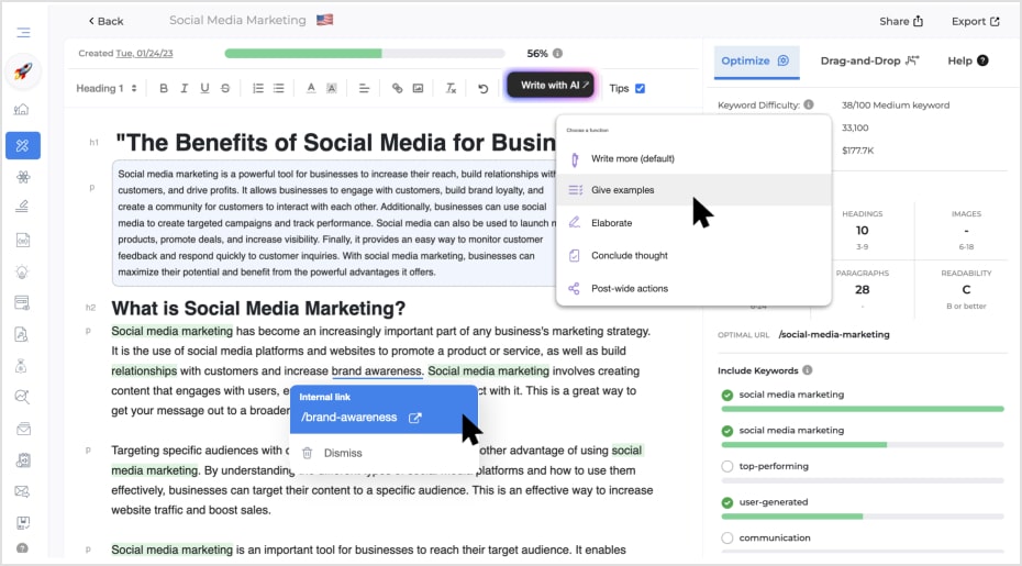 GrowthBar is a popular SEO content optimization tool. 