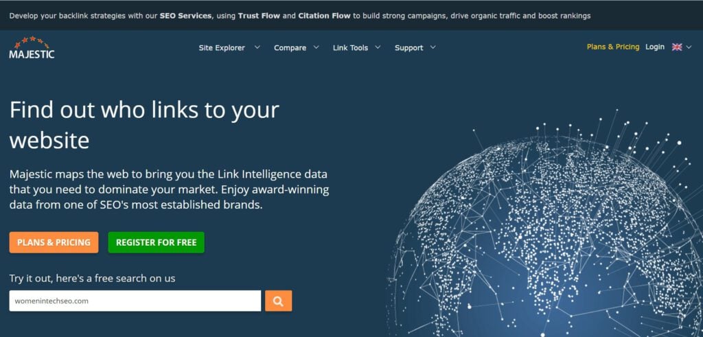 A website page with the words find your links.