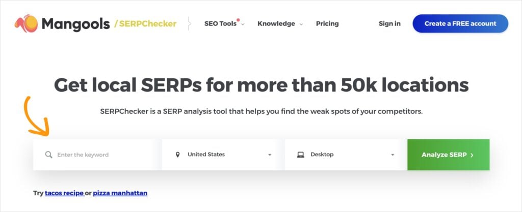 Mangools SERPChecker.