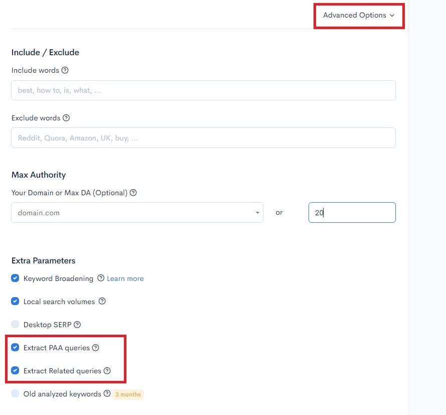 A screenshot of the syncing settings in a Symfony account with Mangools.