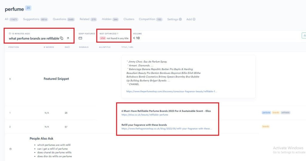 A screenshot of a Google analytics dashboard showcasing Mangools integration for keyword research.