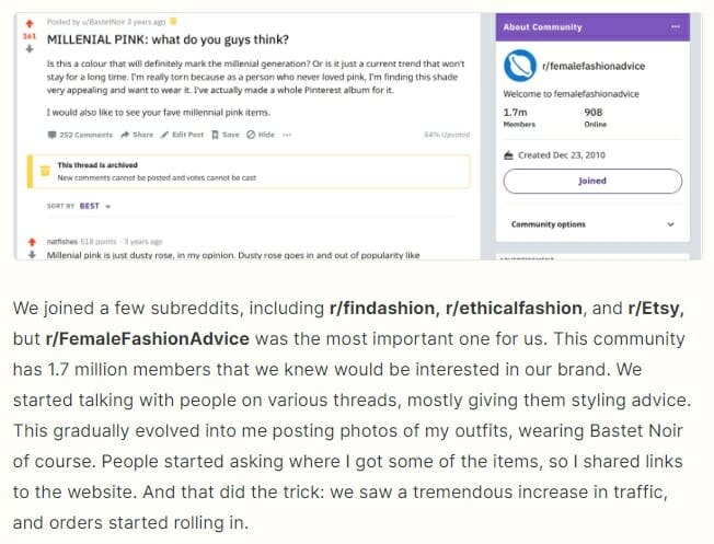 reddit marketing example