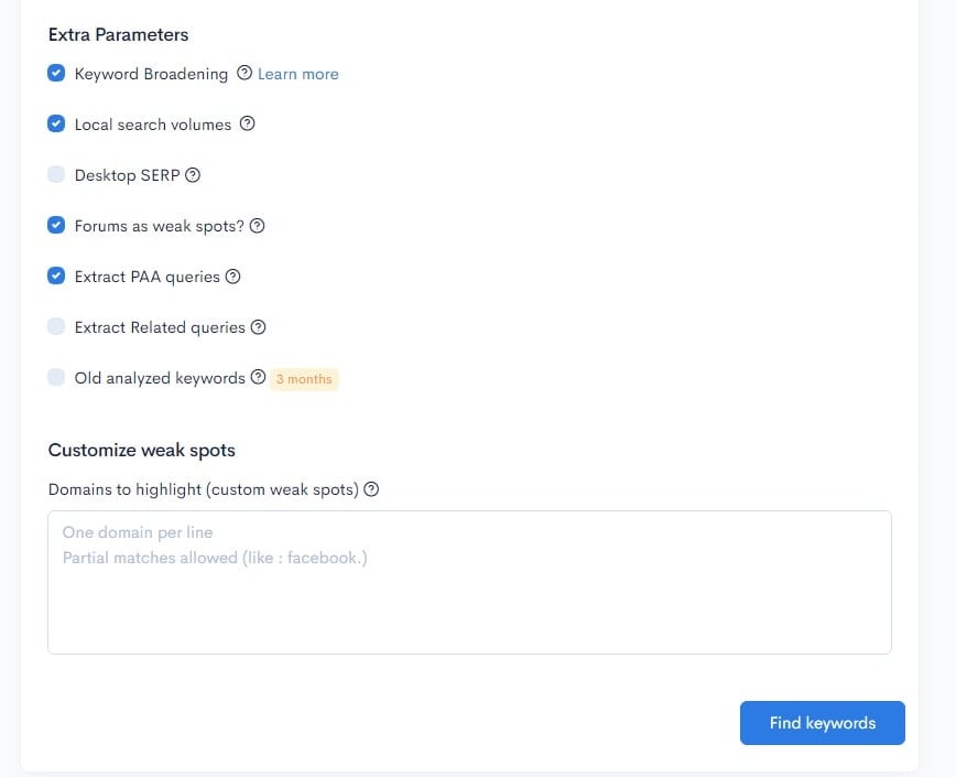 A screenshot of the google analytics dashboard displaying data from different niches.