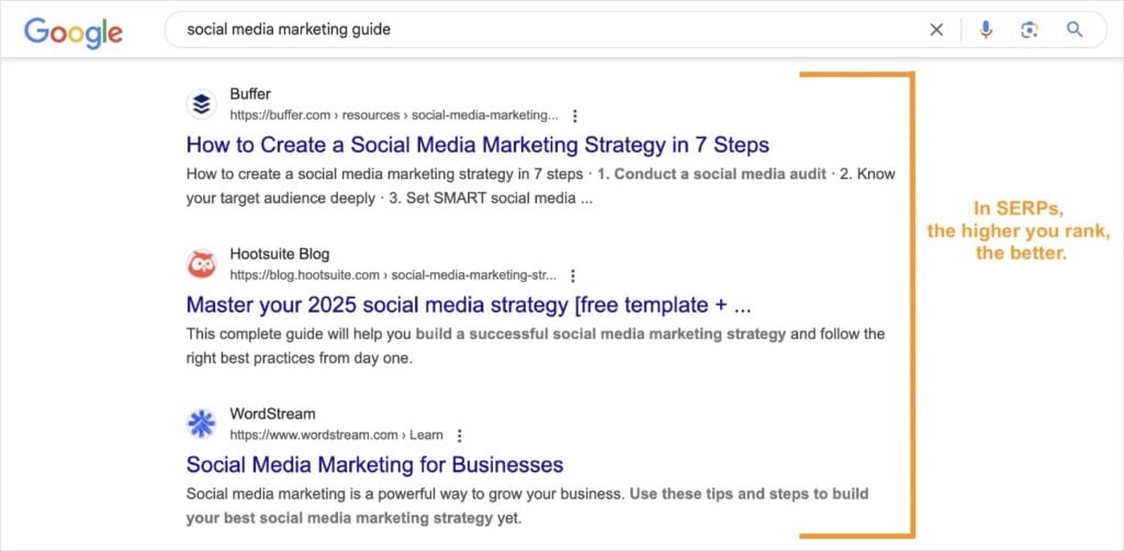 Google search results.