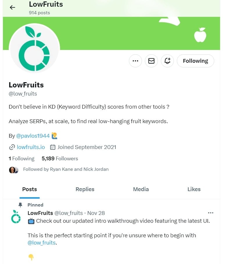 A screenshot of an instagram post for lowfruits discussing predictions in the realm of SEO and Google.