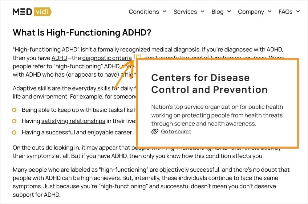 YMYL idea is to include citations in blog posts like MEDvidi.