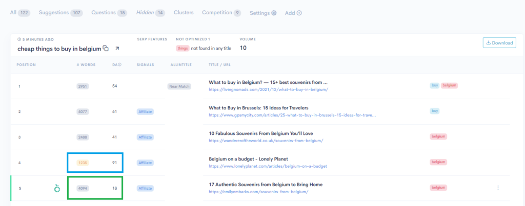 A screenshot of a landing page with a green circle and a blue circle.