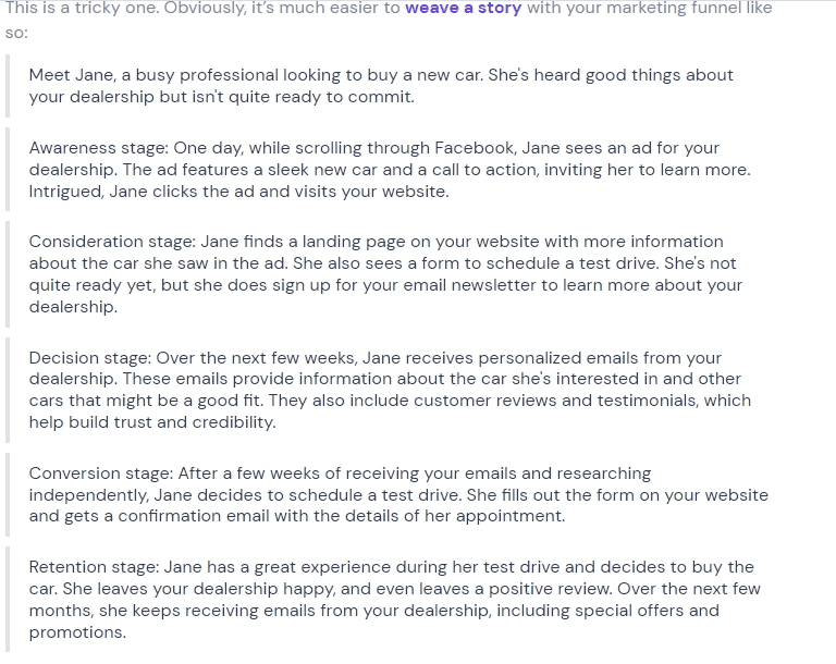 how to use ai for writing example
