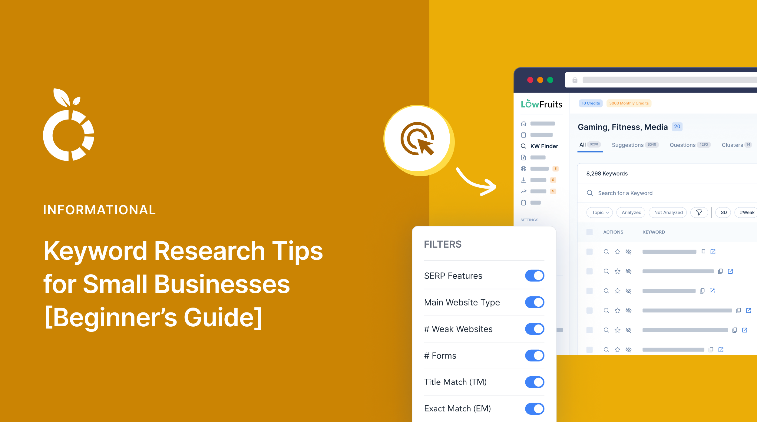 Keyword research tips for small businesses.