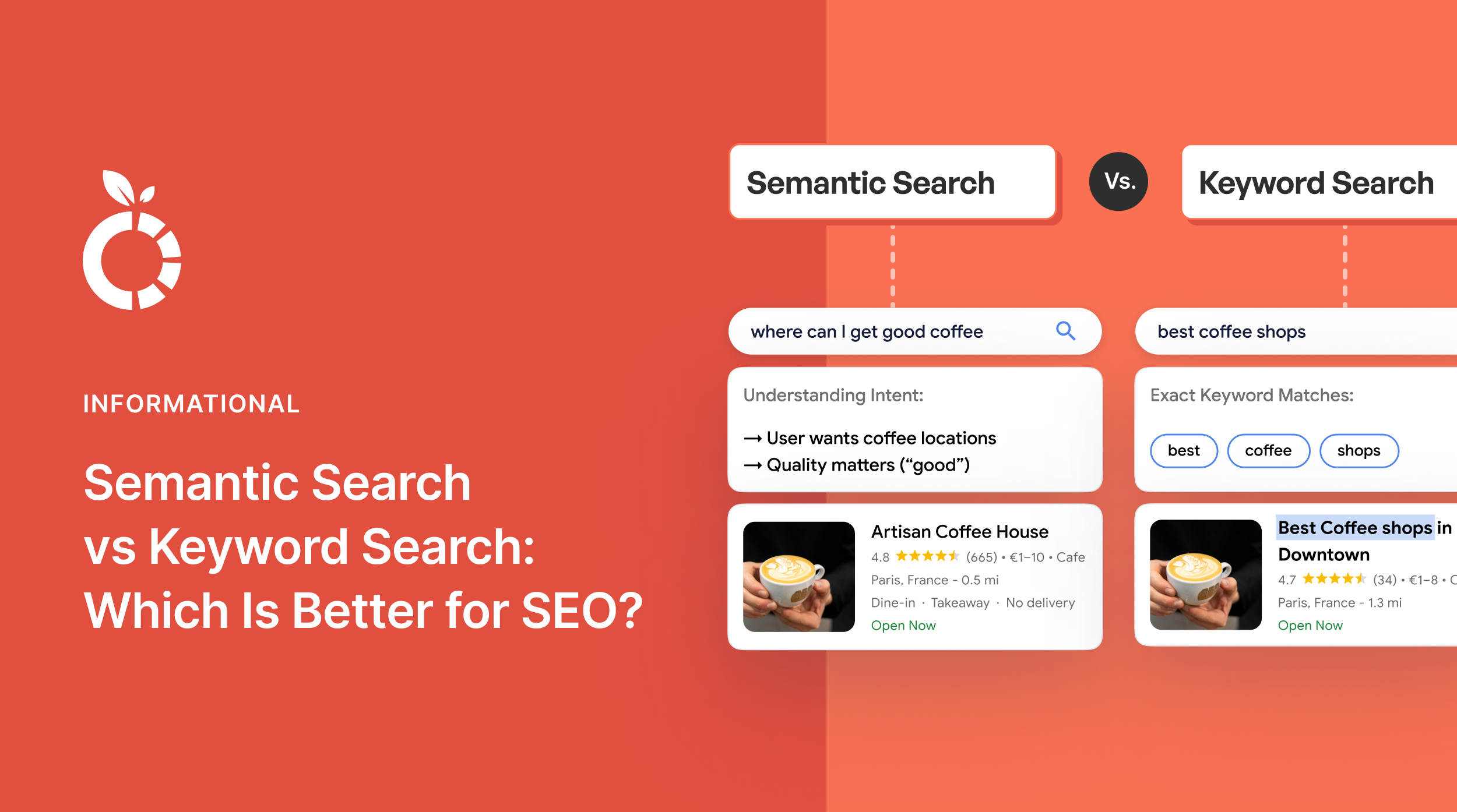 Semantic search vs keyword search.