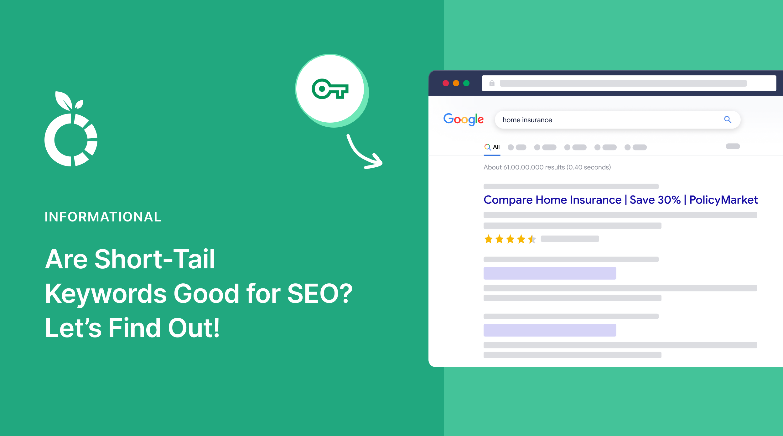 Short-tail keywords for SEO banner.